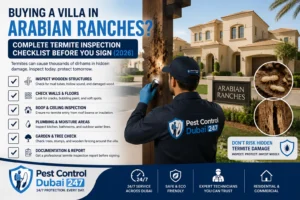 Termite inspection checklist for buying a villa in Arabian Ranches Dubai